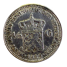 Países Bajos, Wilhelmina, Half Gulden (1⁄2G), plata, 1929 XF segunda mano  Embacar hacia Argentina