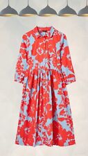 Usado, Vestido feminino Ex Joules Faye mistura de linho camisa vestido vermelho floral MIx comprar usado  Enviando para Brazil