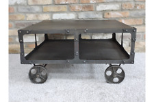 Used, Industrial Coffee Table with Wheels Trolly Industrial metal square coffee table  for sale  Shipping to South Africa