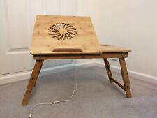 Nnewvante Laptop Desk Table Adjustable Bamboo Breakfast Tilt Bed Tray USB Fan for sale  Shipping to South Africa