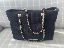 LOVE MOSCHINO Black Faux Suede Gold Chain Top Handle Handbag for sale  Shipping to South Africa