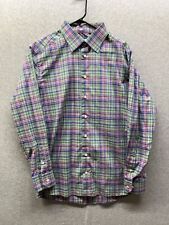 Eton Button Down Shirt Mens 45 17-3/4 Blue Yellow Multicolor Plaid Long Sleeve for sale  Shipping to South Africa