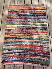 Rag Rug Made With 100% Mixed Recycled Material  44" X 29" for sale  Shipping to South Africa