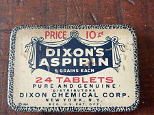 Tin - DIXON’sAspirin Tablets Medicine Tin - Advertising Vintage 1939, used for sale  Shipping to South Africa