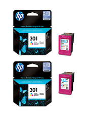 2x UNBOXED HP 301 Colour Ink Cartridges (CH562EE) - FREE UK DELIVERY! VAT inc., used for sale  Shipping to South Africa