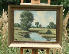 Bruno Fuhrmann - rural landscape with small river, oil on canvas painting comprar usado  Enviando para Brazil