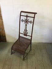 Single C19th Church Chapel Iron Arras Chair With Croix , used for sale  Shipping to South Africa