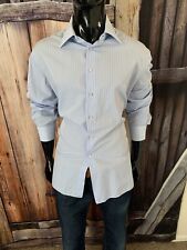 Stefano Ricci Long Sleeve Light Blue Stripe Dress Shirt 18 (46) for sale  Shipping to South Africa