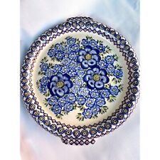 Used, UNIKAT Polish Pottery 12-inch Dinner Plate Brown And Blue Beauty for sale  Shipping to South Africa