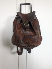 vintage leather backpack brown for sale  LONDON