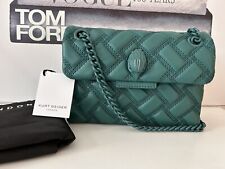 Kurt Geiger Mini Kensington Drench Petrol Leather Crossbody Bag with Defects, used for sale  Shipping to South Africa