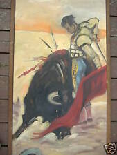 Used, bull fighter old painting signed enzer paolino spanish for sale  Shipping to South Africa