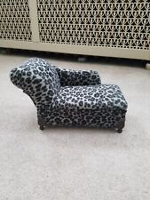 Black Leopard Print Soft Chaise Lounge Couch Jewelry Storage Box With Mirror for sale  Shipping to South Africa