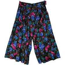 Calça gaúcha plissada floral brilhante cintura alta anos 80 e 90 tamanho 16 arte rayon vintage comprar usado  Enviando para Brazil