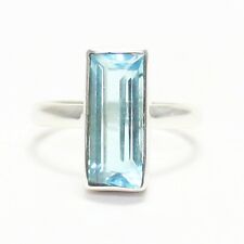 Anel de prata esterlina 925 topázio azul feito à mão joia anel de pedra do nascimento todos os tamanhos comprar usado  Enviando para Brazil