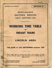 working timetable for sale  SHERINGHAM