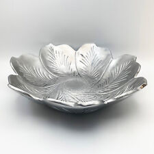 Tigela de frutas vintage floral alumínio fundido com acabamento prata - decoração boho comprar usado  Enviando para Brazil