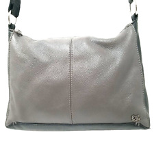 Used, The Sak Camila Shoulder Bag Pebbled Leather Purse Canvas Strap Gray & Black EUC for sale  Shipping to South Africa