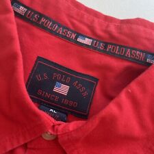 Camisa polo masculina manga curta EUA Assn algodão vermelho botão tamanho XL praia EUA comprar usado  Enviando para Brazil