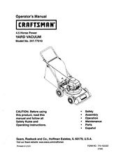 Operator Maintenance Manual Fits Craftsman Yard Vacuum 4.5 HP No. 247.77010 for sale  New York