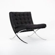 2021 Mies van der Rohe for Knoll Barcelona Chair Chrome w Upgraded Black Leather, used for sale  Shipping to South Africa