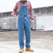 2023 Men's Denim Overalls Loose Straight Cargo Denim Suspenders Retro Jumpsuit, used for sale  Shipping to South Africa