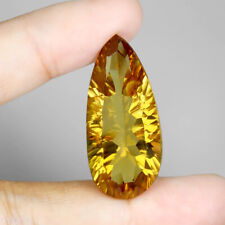 Pear Concave Cut Clean Natural Top Rich Yellow Citrine 25.14ct 30x14mm Marvelous for sale  Shipping to South Africa