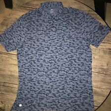 Camisa polo de golf Adidas para hombre con cuello azul logotipo manga corta M ligera golf, usado segunda mano  Embacar hacia Argentina