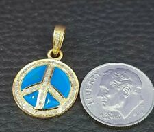 Pingente pingente de sinal de paz pavê esmalte diamante prata 925 pingente de diamante joias, usado comprar usado  Enviando para Brazil