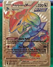 Rainbow Rayquaza VMAX Pokemon Gold Foil Card, used for sale  Fort Smith