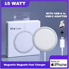 Carregador sem fio Magsafe 15W para Apple iPhone 14 13 12 + adaptador USB A para USB C, usado comprar usado  Enviando para Brazil