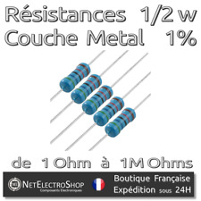 Lot de 5 Resistances 1/2W 0,5w 1% Métal - Valeur de 1 Ohm à 1M Ohms au choix d'occasion  Tain-l'Hermitage