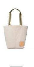 Bolsa tote Tory Burch Ella mercado de lona cor natural algodão bolso alças verdes comprar usado  Enviando para Brazil