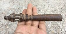 Vintage Rare Indo Persian Hand Carved Temple Shape Iron Spear End Lance SP15 for sale  Shipping to South Africa