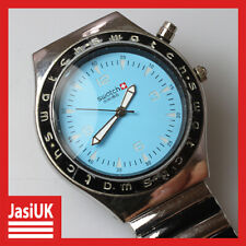 Usado, Relógio de pulso masculino suíço masculino quartzo azul prata pulseira preta comprar usado  Enviando para Brazil