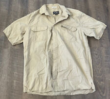 Eddie Bauer Northwest Twill Button Up Short Sleeve Tan Shirt. Size Medium for sale  Shipping to South Africa