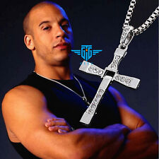 Cross Pendant Necklace Silver Stainless Steel Unisex's Chain Crucifix Men Women, used for sale  Whittier
