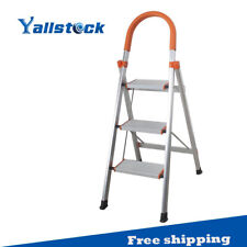 Non-slip 3-Step Aluminum Ladder Foldable Platform Stool 330 lbs Load Capacity for sale  Flanders
