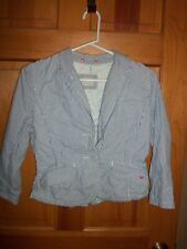 Used, Women's American Eagle Outfitters Blue & White Striped Button Down Casual Jacket for sale  Yadkinville