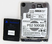 Disco duro WD 500 GB delgado 2,5" SATA HDD + tarjeta de memoria - Sony PlayStation 2 PS2 (GRASA) segunda mano  Embacar hacia Argentina