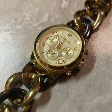 Relógio feminino Michael Kors ouro marrom tartaruga cronógrafo - MK-4222 comprar usado  Enviando para Brazil