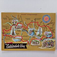 Postcard map calderdale for sale  LLANDINAM