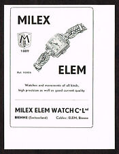 1950s Vintage Milex Elem Watch Print Ad c for sale  Shipping to South Africa