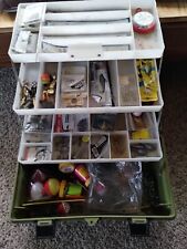 Large Vintage Fishing Tackle Box Full Of Fishing Gear for sale  Shipping to South Africa