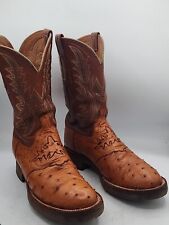 Lucchese 2000 Full Quill Ostrich Inlays Shark Crepe Sole Mens Western Boots 10, used for sale  Shipping to South Africa