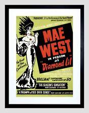 Occasion, Advert Theatre Stage Play Diamond Lil Mae West Black Framed art print b12x3257 d'occasion  Expédié en France