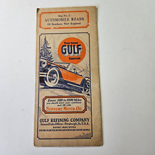 Original 1928 Gulf Gas Supreme Motor Oil Road Map N0.2 Southern New England NR comprar usado  Enviando para Brazil
