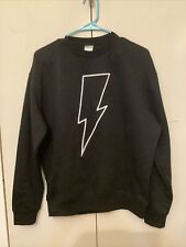 Carolina Herrera UNISEX Lighting Bold Crewneck Black Cotton Blend Sweater Sz. M., brukt til salgs  Frakt til Norway