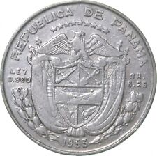 SILVER Roughly Size of Quarter 1953 Panama 1/4 Balboa World Silver Coin *478 for sale  Frederick