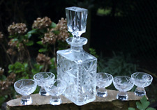 Whiskey/Liquor Carafe with Plug, Lead Crystal, Hand Ground, with 6 Glasses for sale  Shipping to South Africa